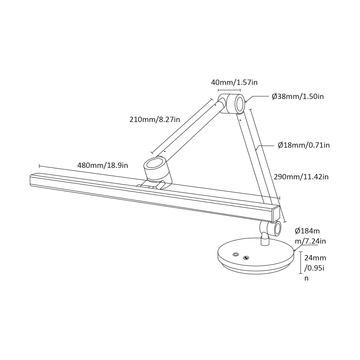 Archilight ArchDesk 48cm Professional Desktop Lamp - Black - PHOTO 4